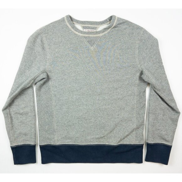 Wallace & Barnes Crewneck Sweatshirt Men Small Gray Blue Pullover Vintage Fleece - Picture 1 of 13